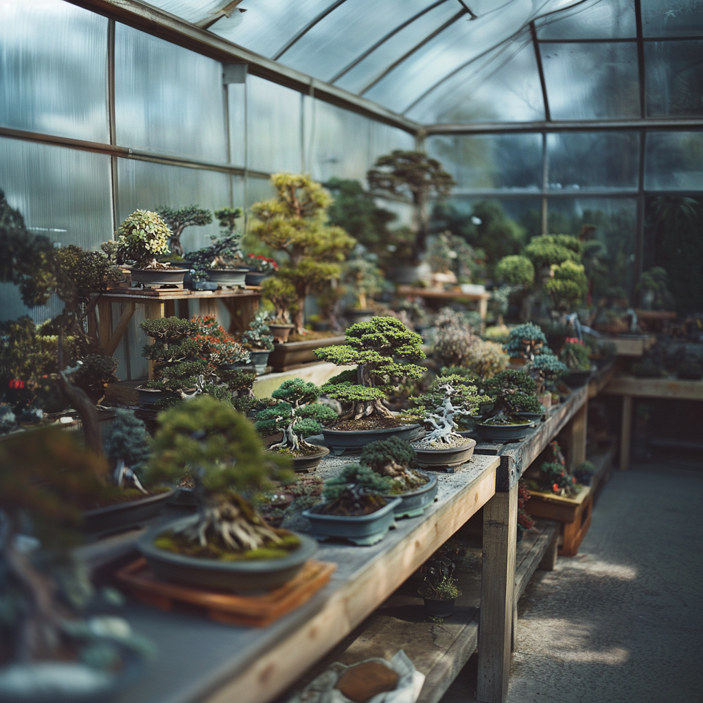 Bonsai Wintercare, overwintering bonsai in a balcony greenhouse