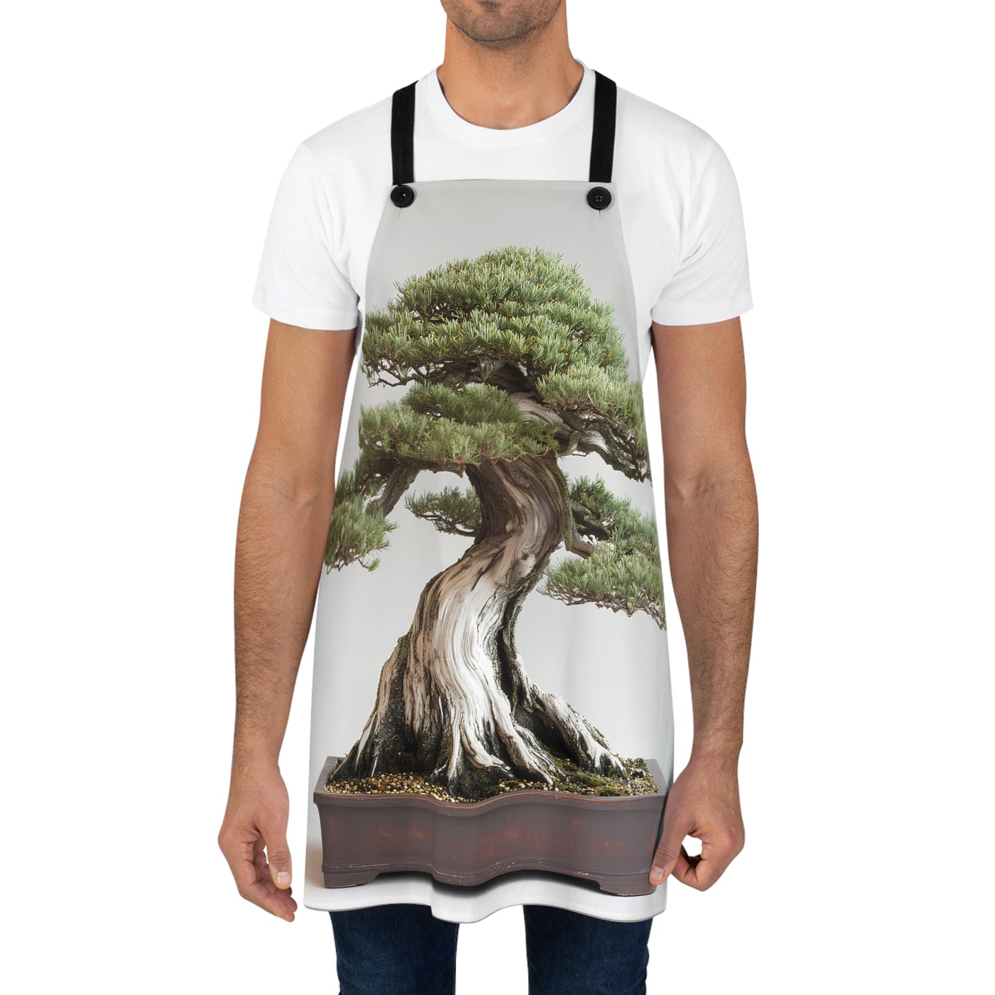 Bonsai cooking and Bonsaistyling Apron (AOP). The best Backyard complement to cook next to your Bonsai Collection ( or for Bonsaiwork)