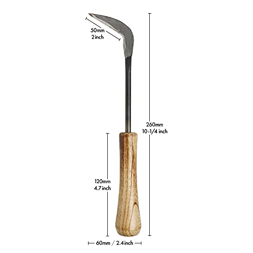 Wazakura Bonsai Repotting Sickle MADE IN JAPAN, Japanese Gardening Tool for Transplant - 2inch(50mm) Blade