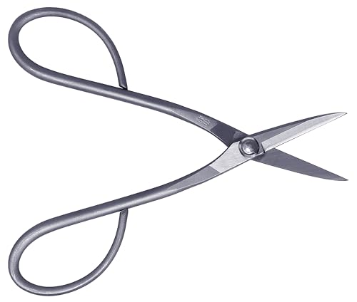 KAKURI Satsuki Bonsai Scissors 7" (180 mm) Professional Bonsai Tool, Japanese Stainless Steel, Silver, Made in JAPAN