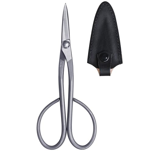 KAKURI Satsuki Bonsai Scissors 7" (180 mm) Professional Bonsai Tool, Japanese Stainless Steel, Silver, Made in JAPAN