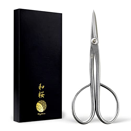 Wazakura Yasugi Stainless Steel Made in Japan Satsuki Bonsai Scissors 7.09" (180 mm), Hasami Pruning and Trimming Shears, Japanese Gardening Tools - Yasugi Stainless Steel Satsuki