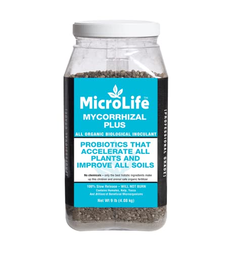 Mycorrhizal Plus Organic Biological Inoculant Granular Plants Probiotics Improves All Soils by MicroLife (9 LB)