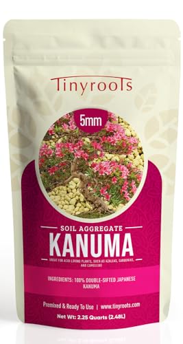 Kanuma Bonsai Soil by Tinyroots- 2 Quarts, Used with Acid Loving Bonsai Trees, Camellias, Gardenias, Azaleas, 5 Millimeter