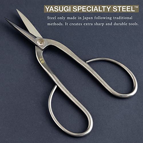 Wazakura Yasugi Stainless Steel Made in Japan Ashinaga Bonsai Scissors 8" (200 mm), Pruning Shears, Japanese Gardening Tools - Yasugi Stainless Steel Traditional Ashinaga