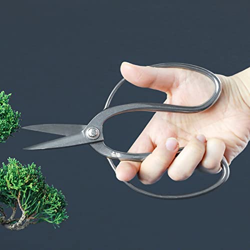 Wazakura Yasugi Stainless Steel Made in Japan Traditional Bonsai Scissors 7 in (180 mm), Pruning Shears for Bonsai Trees, Japanese Gardening Tools