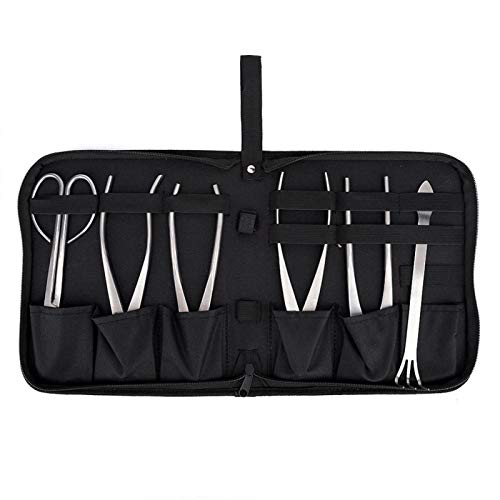 Bonsai Tools Set, 6pcs Stainless Steel Bonsai Garden Plant Tree Scissors Trimming Cutting Tool Set with Storage Bag, Garden Plant Tools