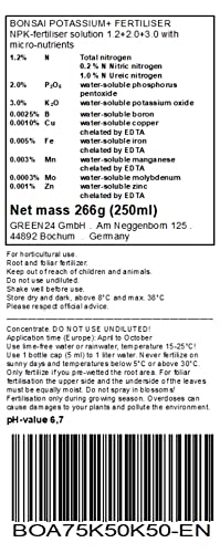 Bonsai Potassium+ Feed - Liquid Fertilizer HighTech NPK+, Bonsai Food (Made in Germany)