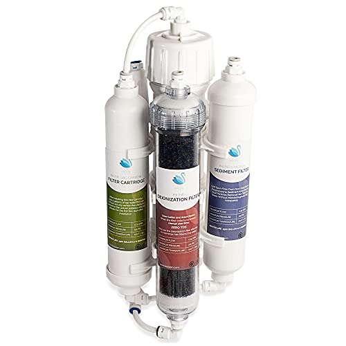 Ro Di System, Water System for Aquarium, Four Stage Reverse Osmosis Deionization, with Color Change Resin Filter, 75 GPD Membran,