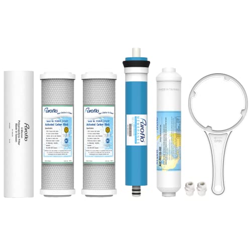 ERO 5 pc Reverse Osmosis Filters 1 Year Set, 5 Stage Reverse Osmosis Water Filter, Under Sink RO Water Filter System Kit Compatible with Most 10" Water Filtration System w/Water Filter Wrench