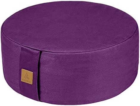 Zafu Buckwheat Meditation Cushion,D=13"/16" H=5.5",Round Zabuton Meditation Pillow,Yoga Bolster Kneeling Pillow Premium Yoga Pillow for Sitting on Floor Zippered Cotton Cover