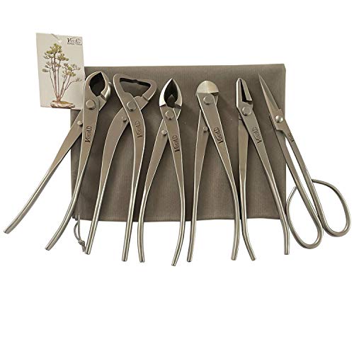 6-Piece Bonsai Tool Set,Knob Cutter,Trunk Splitter,Concave Cutter,Wire Cutter,Jin Pliers,Bonsai Scissors