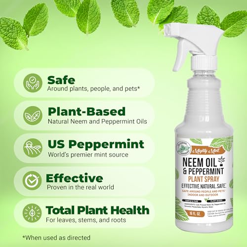 Mighty Mint Neem Oil & Peppermint Cold-Pressed, Natural Plant Spray, 16oz