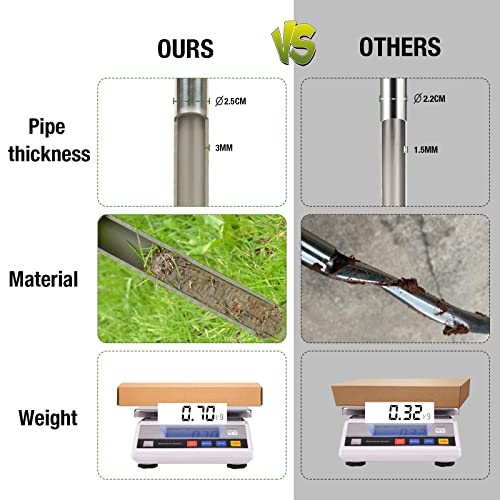 Soil Sampler Probe 12 Inch Stainless Steel with 2 Pcs Reusable Sample Bags, T-Style Handle Soil Test Kits Soil Probes for Soil Sampling Plant Care Garden Lawn Farm