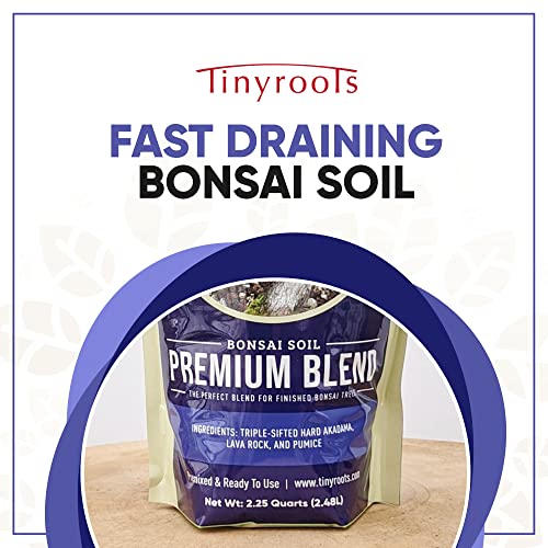 Bonsai Outlet Premium Bonsai Soil - Tinyroots 2.25 Quart Soil Blend for Finished Bonsai, Ideal for Water Retention and Root Development, Made from Genuine Akadama, Red Lava Rock and Pumice