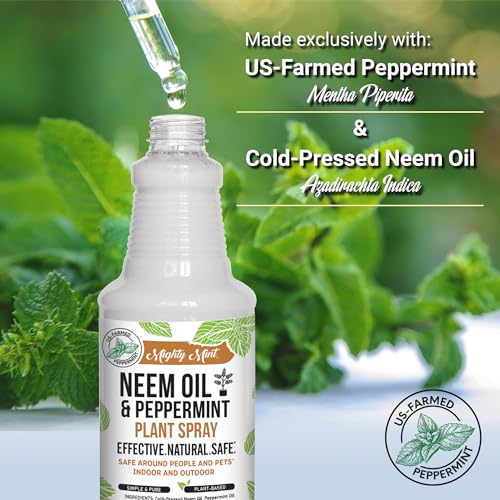 Mighty Mint Neem Oil & Peppermint Cold-Pressed, Natural Plant Spray, 16oz