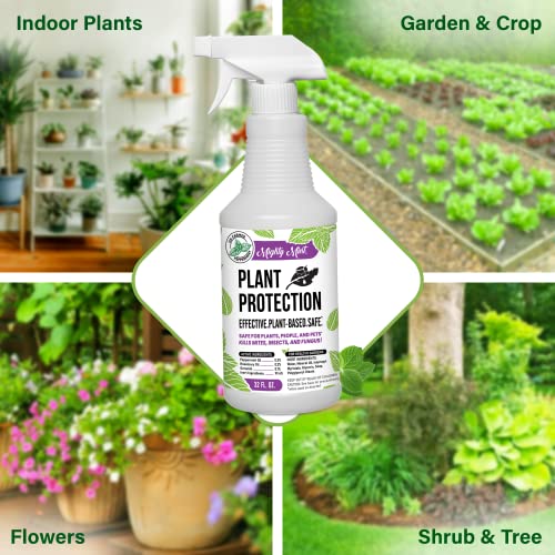 Mighty Mint 32 oz Peppermint Plant Protection Spray - Kit - for Spider Mites, Insects, Gnats, Fungus, and Disease