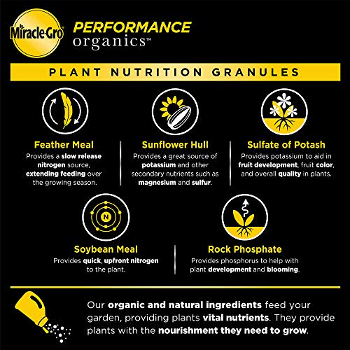 Miracle-Gro Performance Organics All Purpose Plant Nutrition Granules - 1 lb. Shaker Bottle, Organic, All-Purpose Plant Food for Vegetables, Flowers and Herbs, Feeds up to 90 sq. ft.