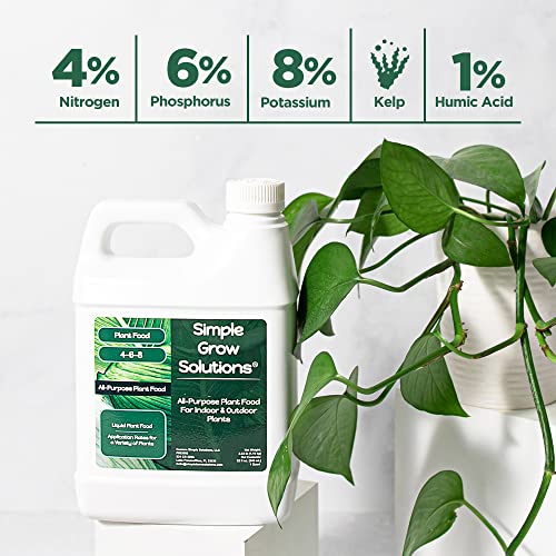 Soil Hume Seaweed Humic Acid 32 ounce + 4-6-8 All Purpose Plant Food 32 ounce + Micro Booster Chelated Micronutrients 32 ounce - Indoor Plant & Outdoor Garden Bundle - Simple Grow Solutions