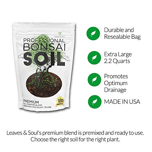 Bonsai Soil Premium All Purpose Blend | Pre-Mixed Ready to Use for Fast Drainage | Large 2.2 Quarts | Lava, Limestone Pearock, Calcined Clay and Pinebark | Made in USA