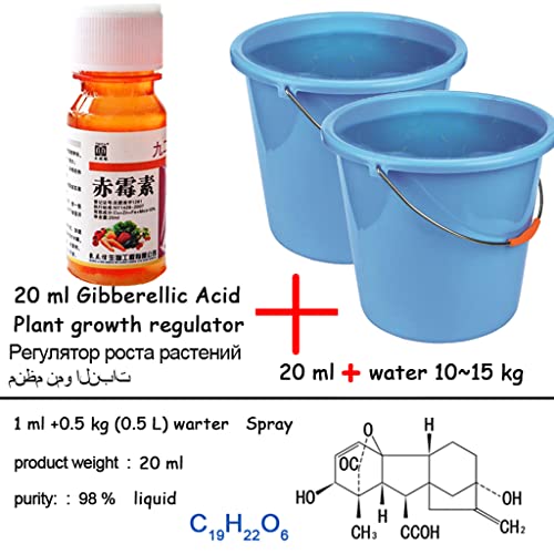 Newwyt Acido Gibberellico Liquido 20ml 920 Piante Regolatore di Crescita Pausa Sonno Fertilizzante Produzione Aumento per Giardino Fattoria Come mostrato nell'immagine Liquido Come mostrato