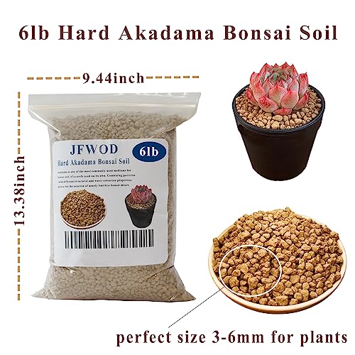 6lb Hard Akadama Bonsai Soil 3-6mm Small Grain for Cactus, Succulents, Bonsai Plants Soil Amendment, Prevent Over Water, Provides Optimal Water Retention, Fast Drainage