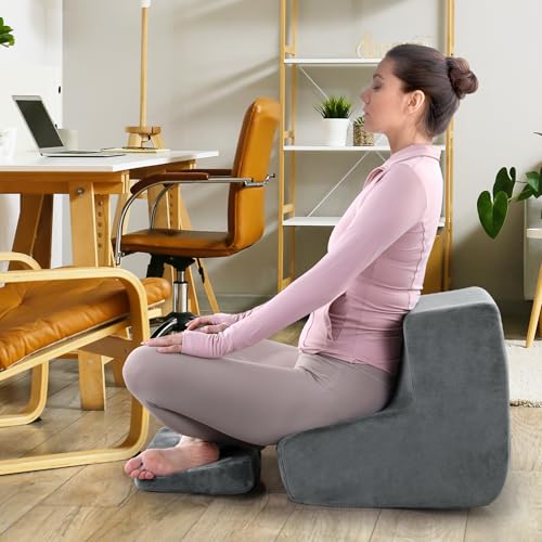 BALAPET Meditation Cushion,Ergonomic Meditation Cushion Set for Back Support & Stability, Crystal Velvet Covered Foam for Indoor & Outdoor Use,Removable Covers for Easy Clean