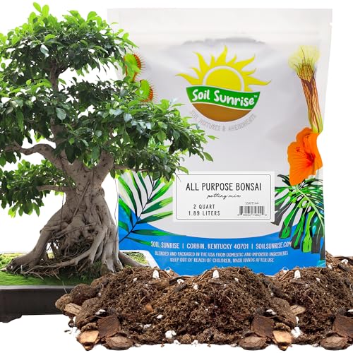 All-Purpose Bonsai Potting Mix (2 Quarts), All-Natural Organic Nutrient-Rich Bonsai Soil Mixture