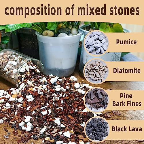 2 Quart Bonsai Soil Mix Lava,Pumice,Pine Bark and Calcined Rock, Natural Organic Mix for Potted Plants…