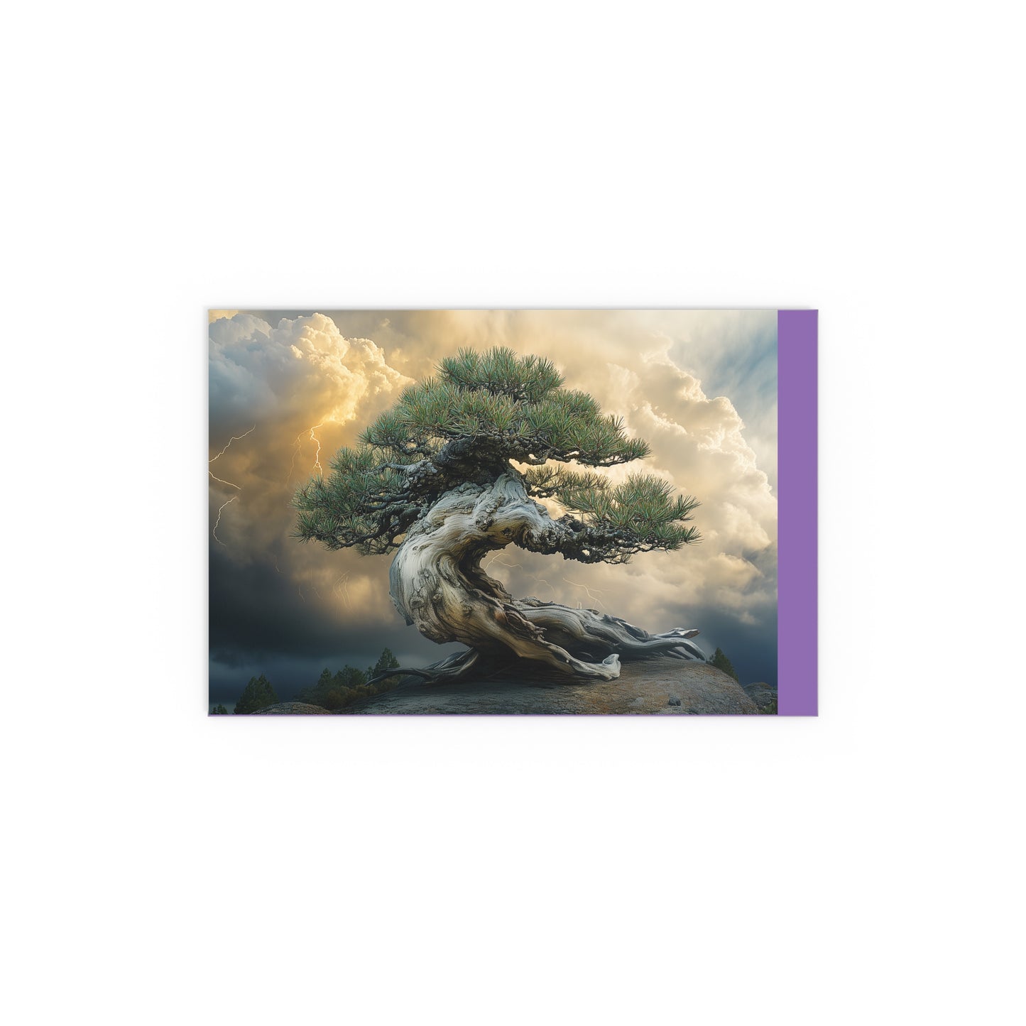 Bonsaitree in the Storm, Pinetree Bonsai Indoor and Outdoor Silk Posters