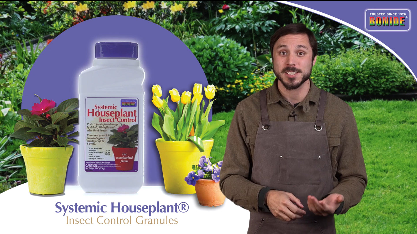 Bonide Systemic Houseplant Insect Control, 8 oz Ready-to-Use Granules for Indoors and Outdoors, Protects Plants from Insects